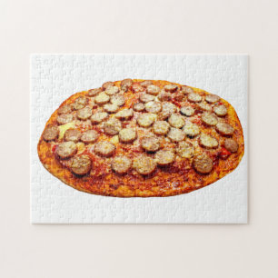 Pizza med Pepperoni och korv Pussel
