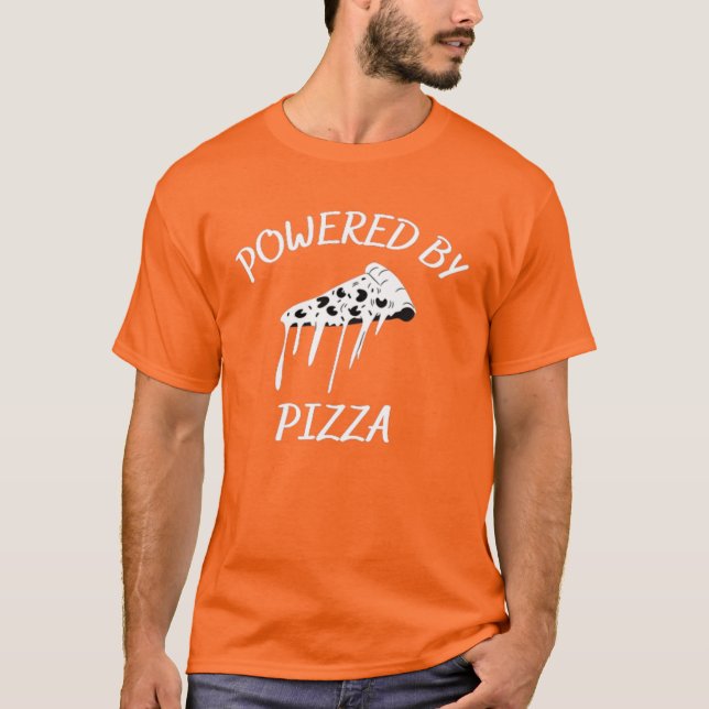 PIZZA med pizza T Shirt (Framsida)