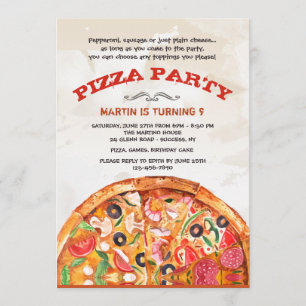 Pizza med Toppings-inbjudan Inbjudningar