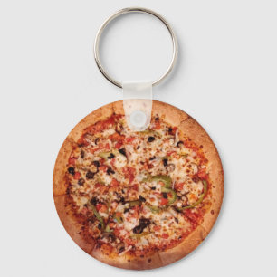 Pizza med Works Nyckelring
