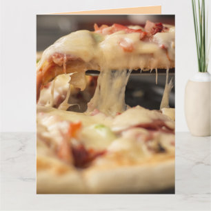 PIZZA MELTED CHEESE YUMMY FÖDELSEDAGSKORT CARD KORT