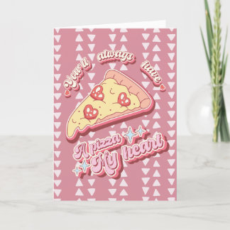 Pizza Mitt hjärta Amore Valentine Kärlek Card Kort