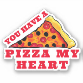Pizza mitt hjärta klistermärken
