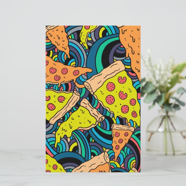 Pizza mönster brevpapper (Stående Fram)