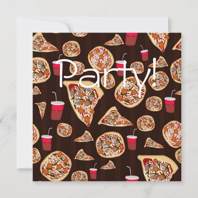Pizza Mönster Inbjudningar (Framsida)