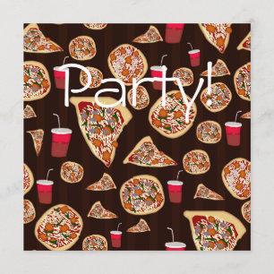 Pizza Mönster Inbjudningar