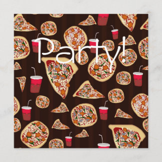 Pizza Mönster Inbjudningar