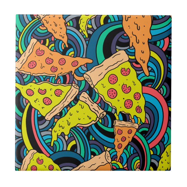 Pizza mönster kakelplatta (Framsidan)