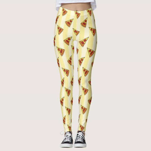 Pizza Mönster Leggings (Framsida)