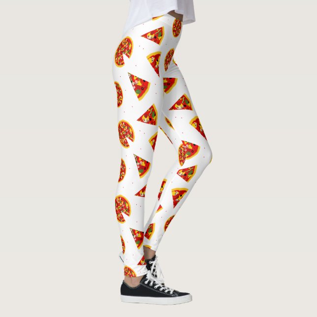 Pizza Mönster Tecknad Leggings (Höger)