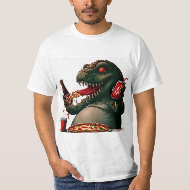 Pizza Monster Trendig Presentbar T Shirt (Framsida)