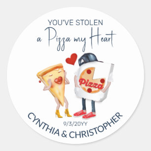 Pizza My Heart Bröllop Runt Klistermärke