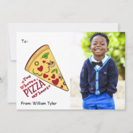 Pizza My Heart Classroom Photo Valentines day Julkort