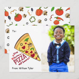 Pizza My Heart Classroom Photo Valentines day Julkort