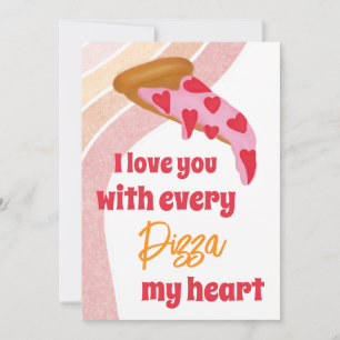 Pizza My Heart Cute Valentine Day Julkort