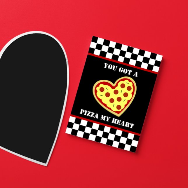 Pizza My Heart Home Slice Valentine Day Helgkort (Skapare uppladdad)