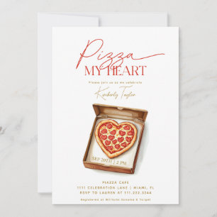 Pizza My Heart Italienska Möhippan Inbjudningar