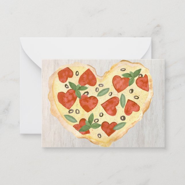 Pizza My Heart Kids Classroom Valentine Cards Anteckningskort (Framsida)