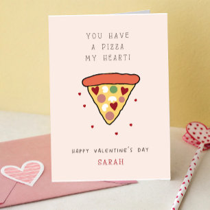 Pizza My Heart Kids Classroom Valentine Day Kort