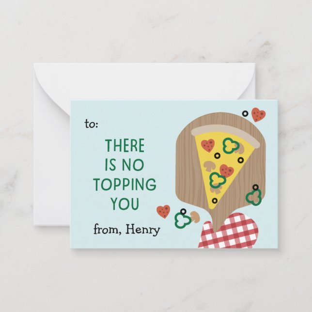 Pizza My Heart klassrumsvalentin Anteckningskort (Framsida)