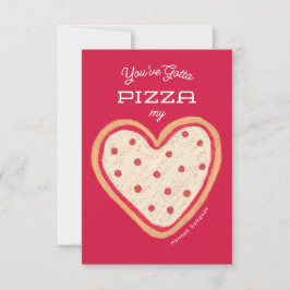 Pizza My Heart Pizza Classroom Valentine Inbjudningar