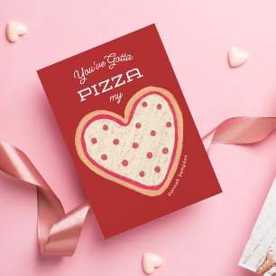 Pizza My Heart Pizza Classroom Valentine Mini Card Inbjudningar
