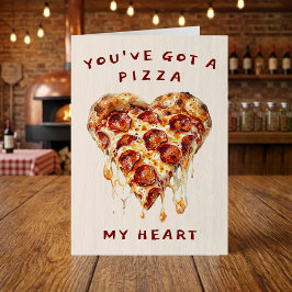 Pizza My Heart Rolig Alla Hjärtans Dag Glad Födels Kort