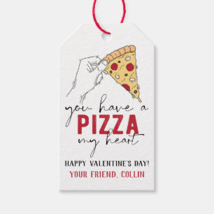 Pizza My Heart Valentine Day Presentetikett