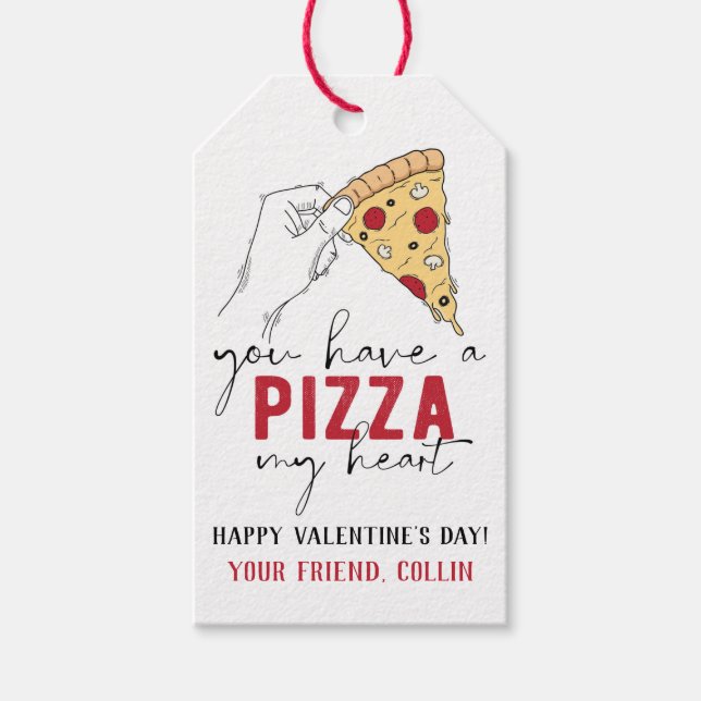 Pizza My Heart Valentine Day Presentetikett (Framsidan)