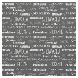 Pizza Namn Typografiska italienska köket Tyg