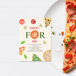 Pizza + Nappar Baby Shower Diaper Raffle Biljett Tilläggskort