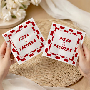Pizza & Nappflaskor Röd Italienskinspirerad Baby S Pappersservett