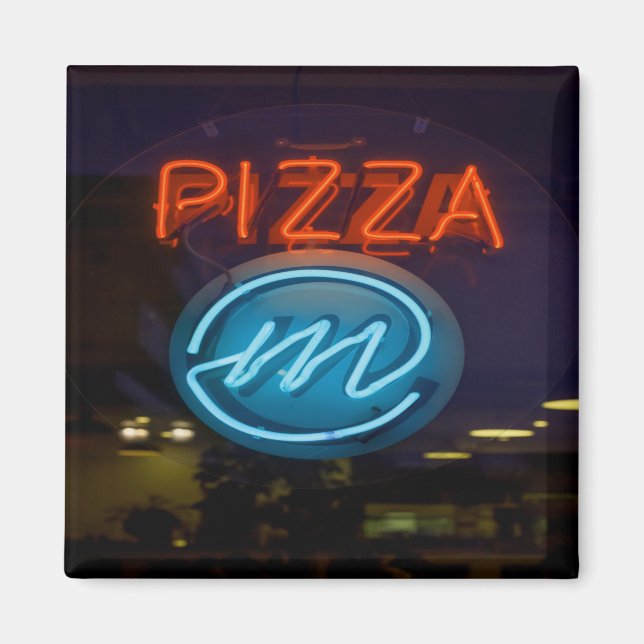 Pizza Neon-tecken Magnet (Framsidan)