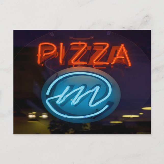 Pizza Neon-tecken Vykort (Framsida)