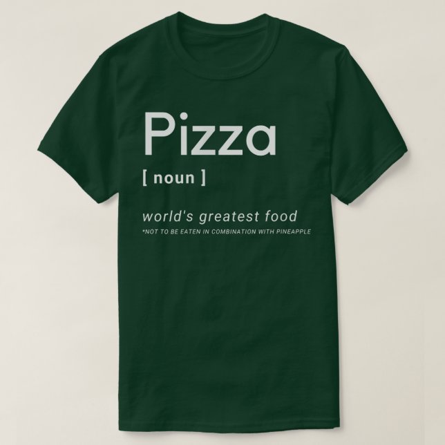 Pizza Noun  T Shirt (Design framsida)