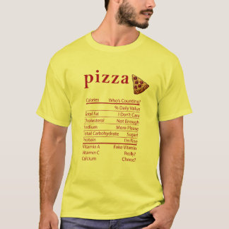 Pizza Nutrition Facts Funny Thanksgiving Christmas T Shirt