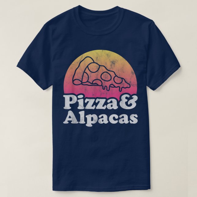 Pizza och Alpacas eller Alpaca513 T Shirt (Design framsida)
