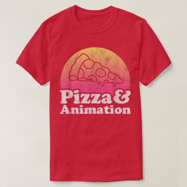 Pizza och animering eller Animator T Shirt (Design framsida)