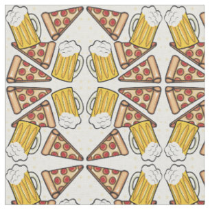 Pizza och Beer Mönster Tyg