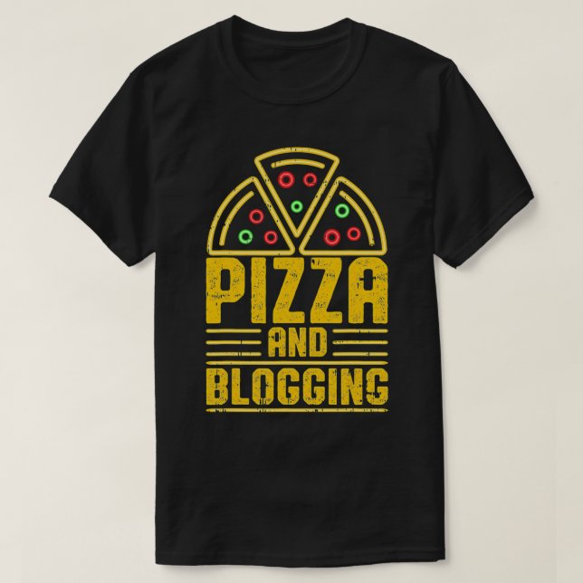 Pizza och bloggförfattare för Bok-litteropile T Shirt (Design framsida)