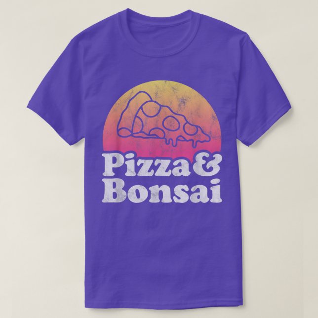 Pizza och Bonsai Träd T Shirt (Design framsida)