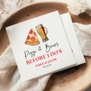 Pizza och Brews innan jag gör en repetitionsmiddag Pappersservett