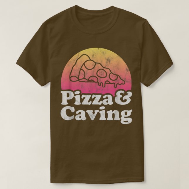 Pizza och Cave eller Caves T Shirt (Design framsida)