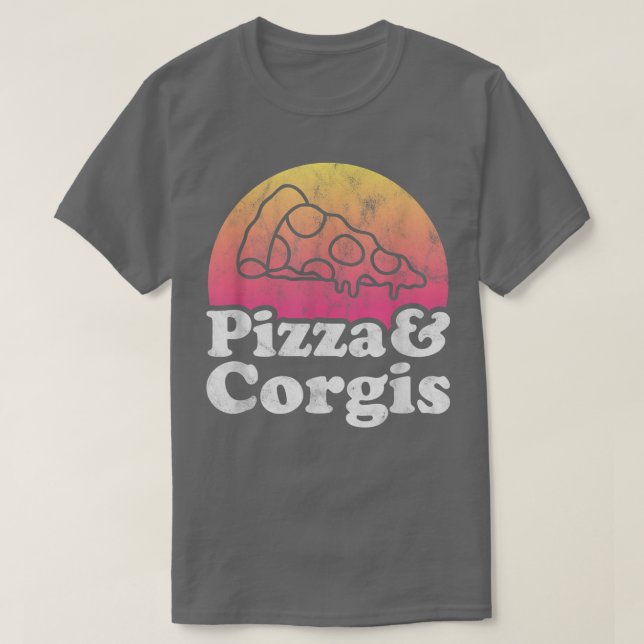 Pizza och Corgis eller Corgi T-Shirt (Design framsida)