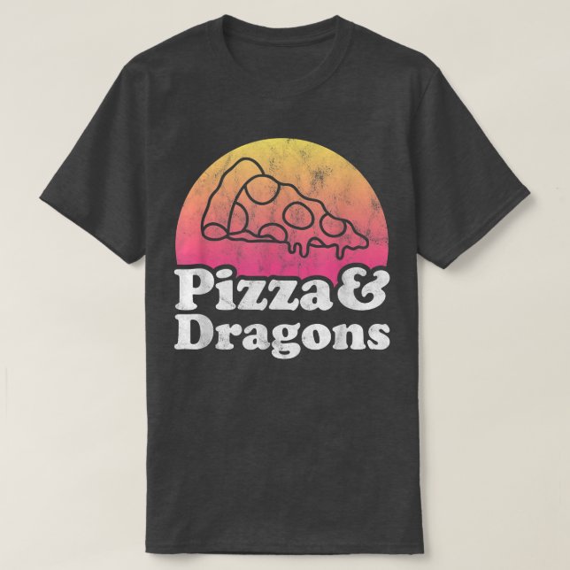 Pizza och Dragons eller Dragon T Shirt (Design framsida)