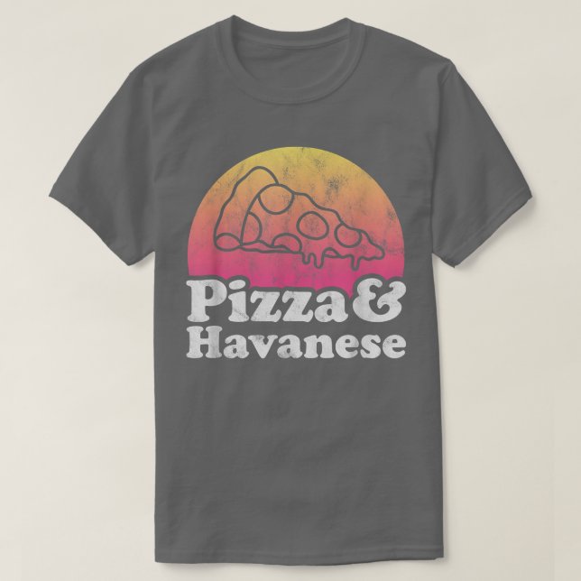 Pizza och Havanese T Shirt (Design framsida)