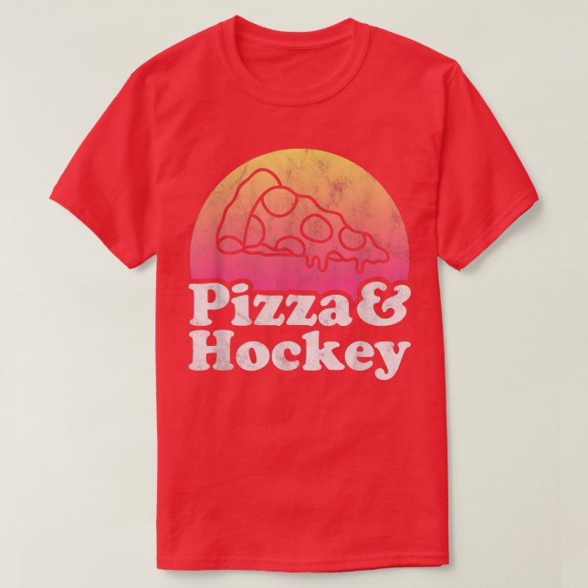 Pizza och Hockey  T Shirt (Design framsida)
