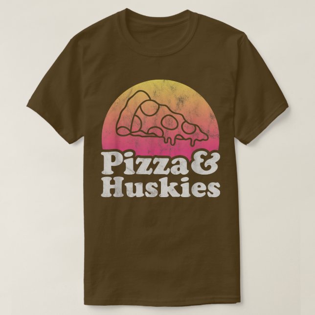 Pizza och Huskies eller Husky T Shirt (Design framsida)
