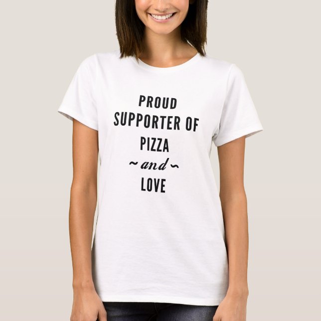 Pizza Och Kärlek T Shirt (Framsida)