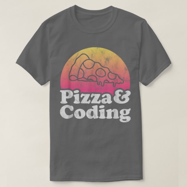 Pizza och kodning eller kodning t shirt (Design framsida)